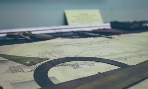 close up of architectural plan