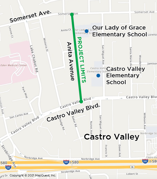 Anita Avenue project location map