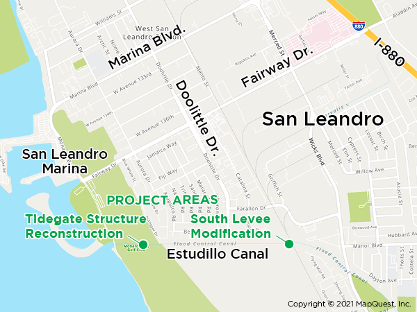 Estudillo Canal tide gate project location map