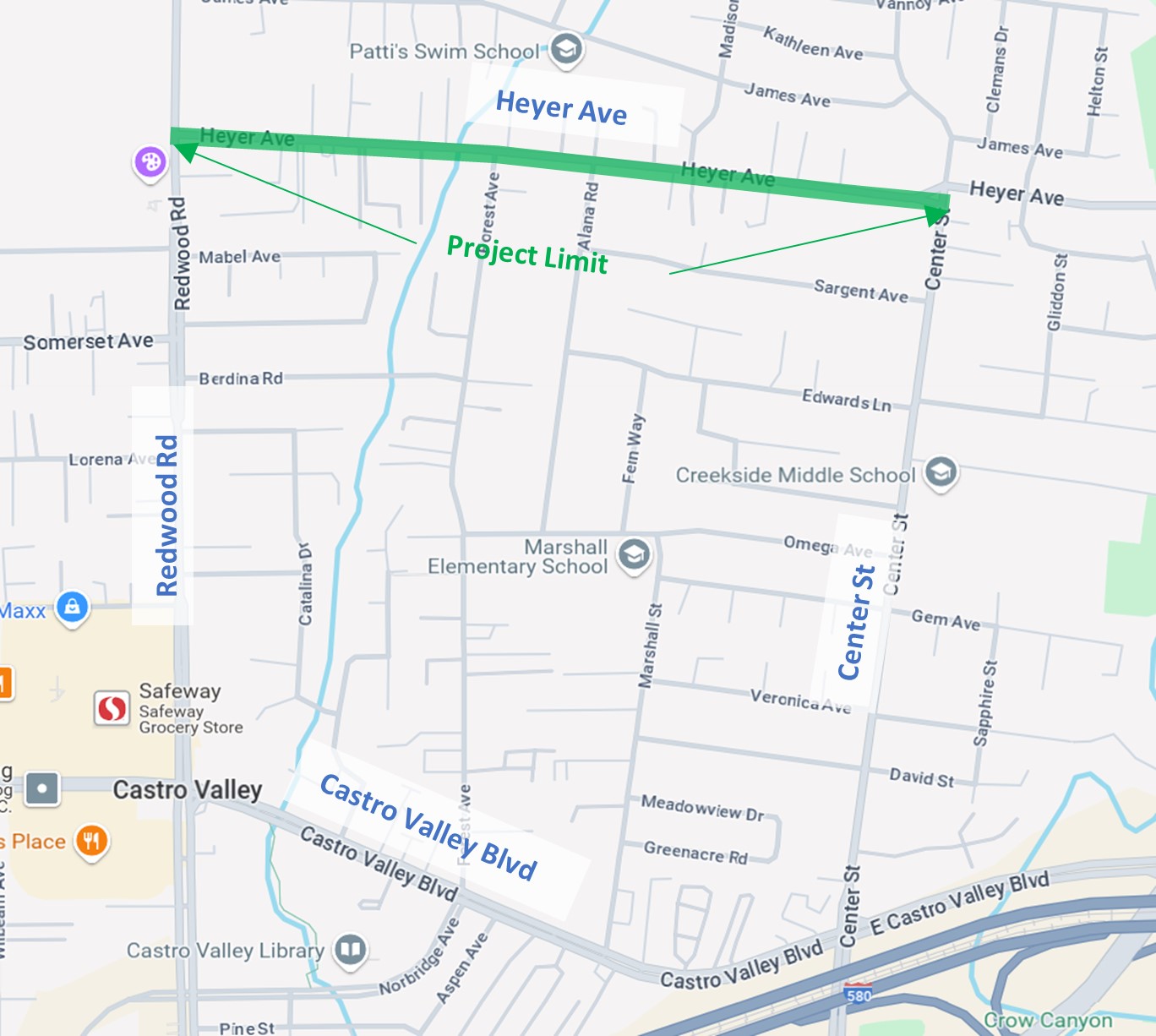 Heyer Avenue project location map