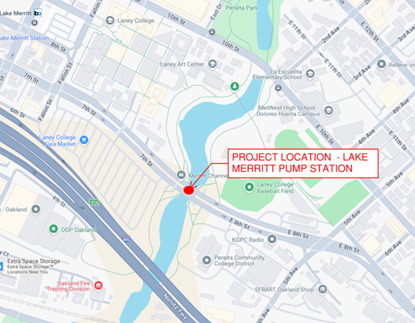 Lake Merritt pump station project location map