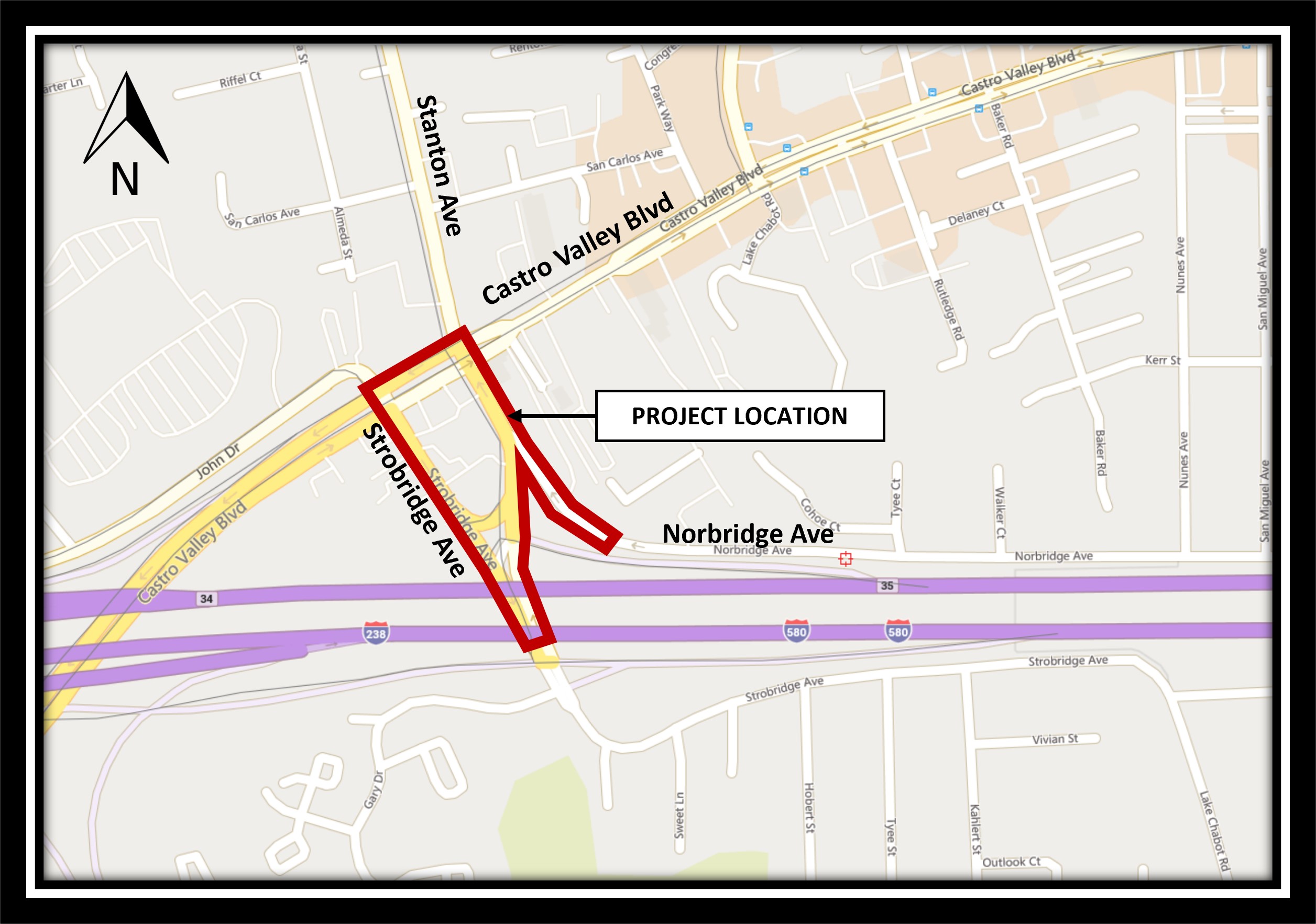 Strobride and Norbridge project location map