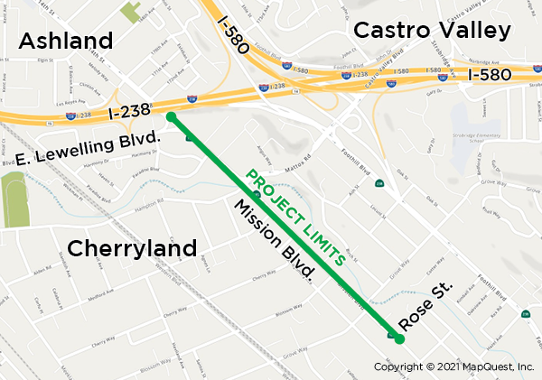 Mission Boulevard project location map
