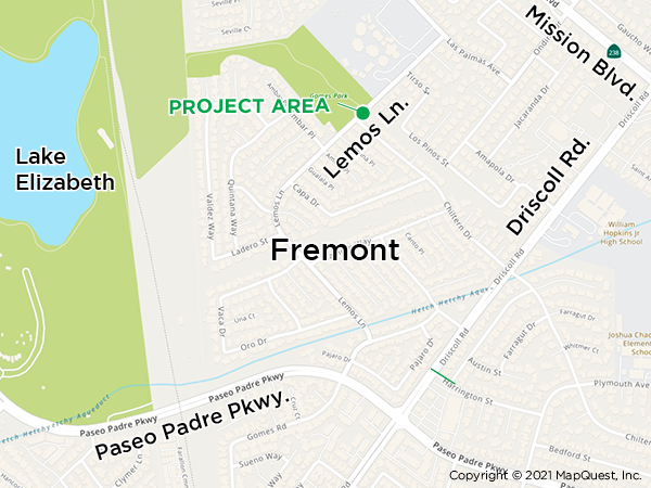 Mission Creek project location map