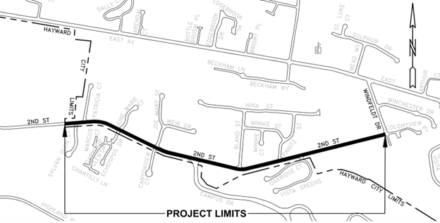 Second Street project location map