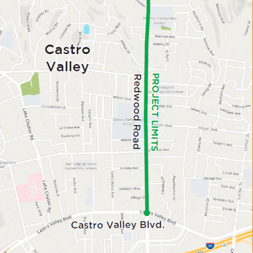 Redwood Road project location map