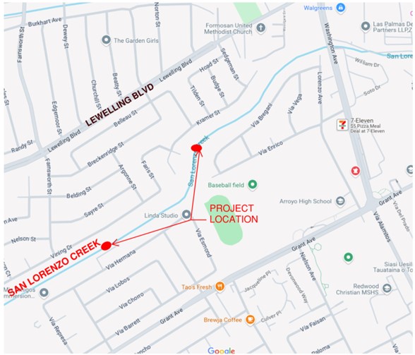 San Lorenzo Creek project location map