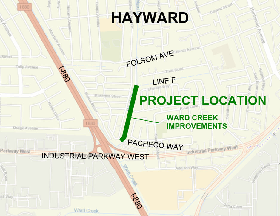 Ward Creek project location map